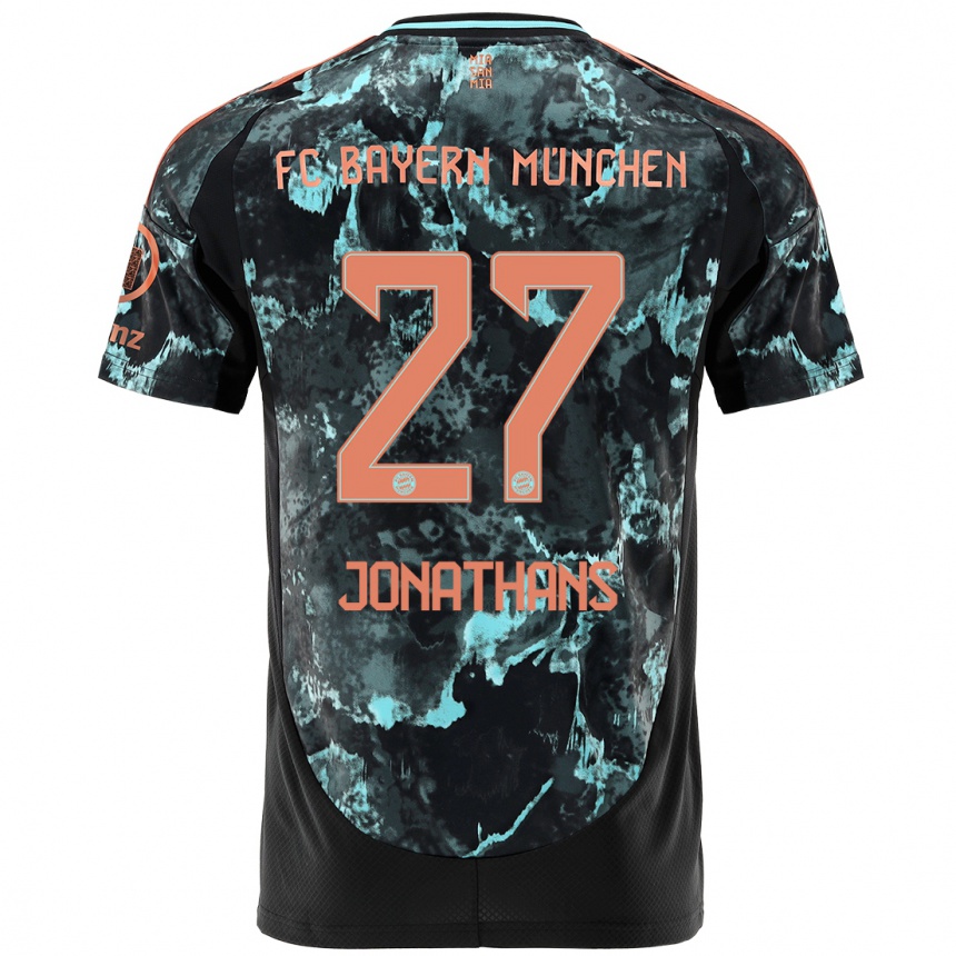 Kids Football David Jonathans #27 Black Away Jersey 2024/25 T-Shirt Canada