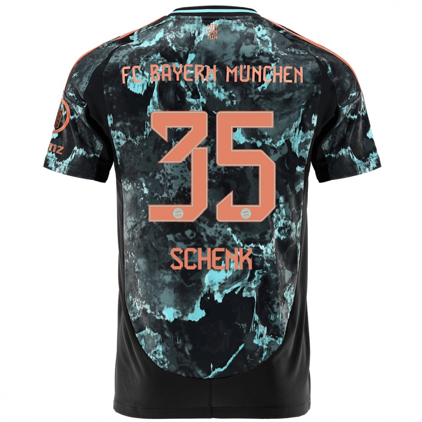 Kids Football Johannes Schenk #35 Black Away Jersey 2024/25 T-Shirt Canada