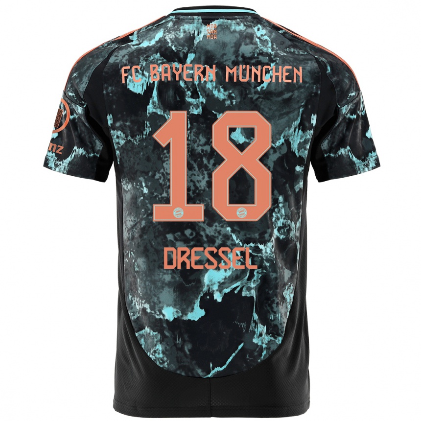 Kids Football Timon Dressel #18 Black Away Jersey 2024/25 T-Shirt Canada