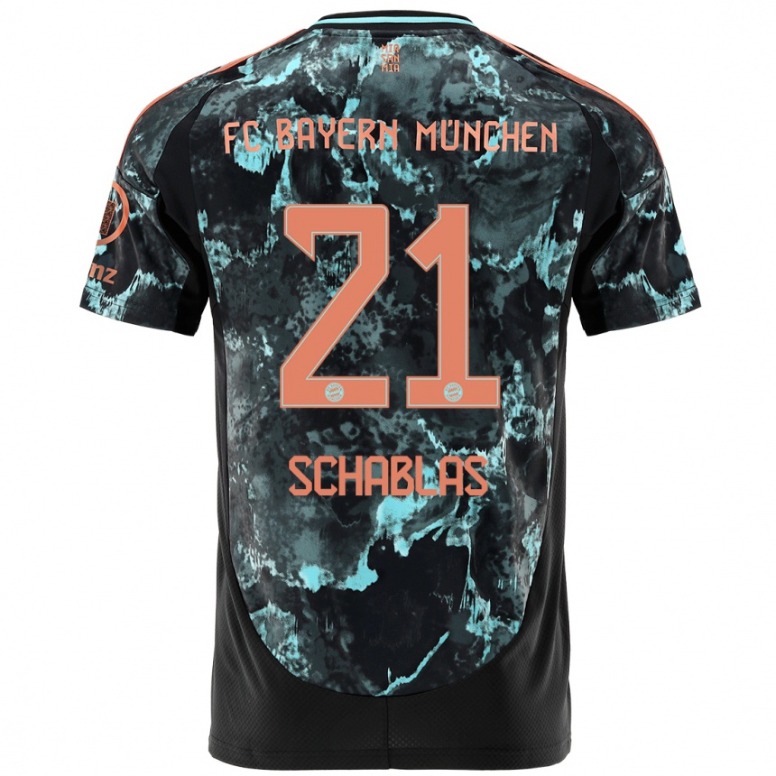 Kids Football Matteo Schablas #21 Black Away Jersey 2024/25 T-Shirt Canada