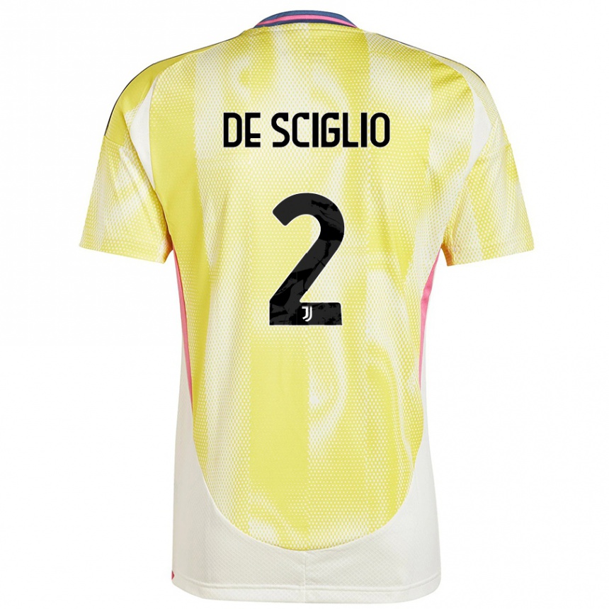 Kids Football Mattia De Sciglio #2 Solar Yellow Away Jersey 2024/25 T-Shirt Canada