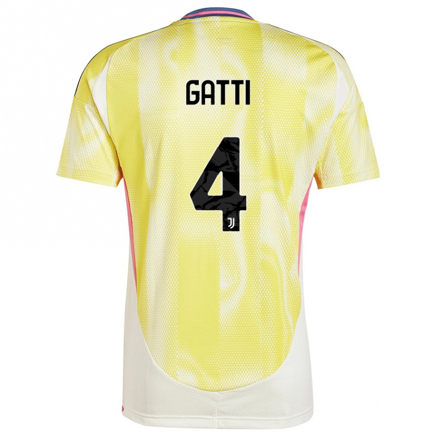 Kids Football Federico Gatti #4 Solar Yellow Away Jersey 2024/25 T-Shirt Canada