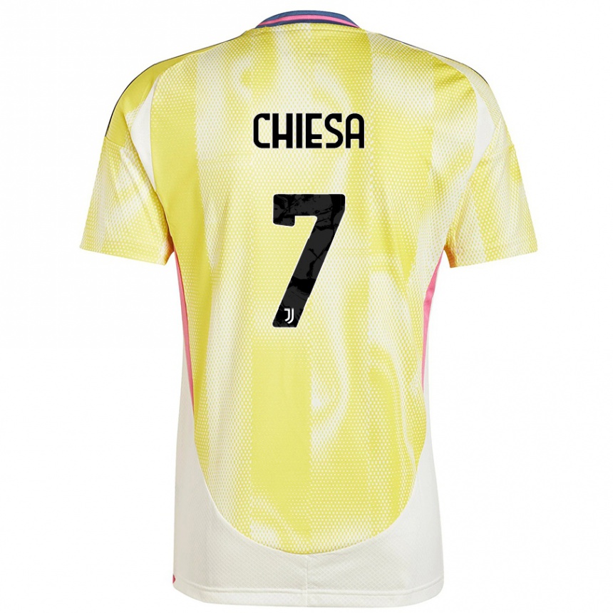 Enfant Football Maillot Federico Chiesa #7 Jaune Solaire Tenues Extérieur 2024/25 Canada