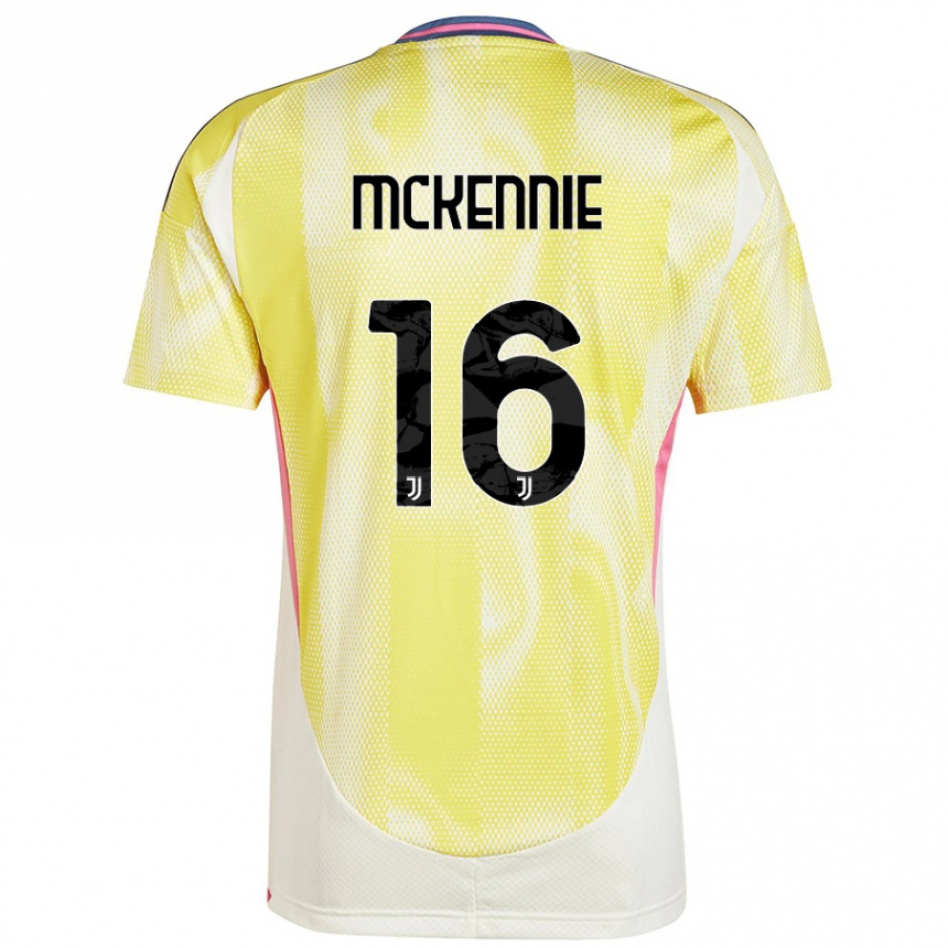 Kids Football Weston Mckennie #16 Solar Yellow Away Jersey 2024/25 T-Shirt Canada