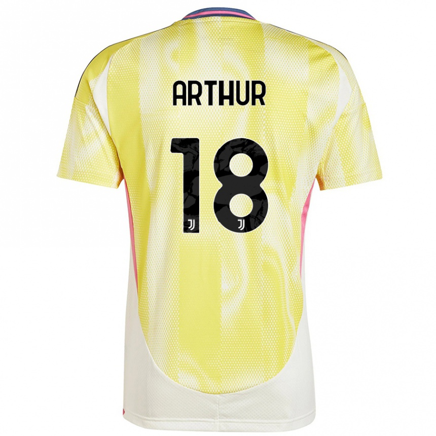 Kids Football Arthur Melo #18 Solar Yellow Away Jersey 2024/25 T-Shirt Canada