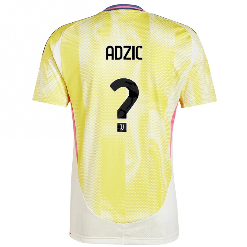 Kids Football Vasilije Adzic #0 Solar Yellow Away Jersey 2024/25 T-Shirt Canada