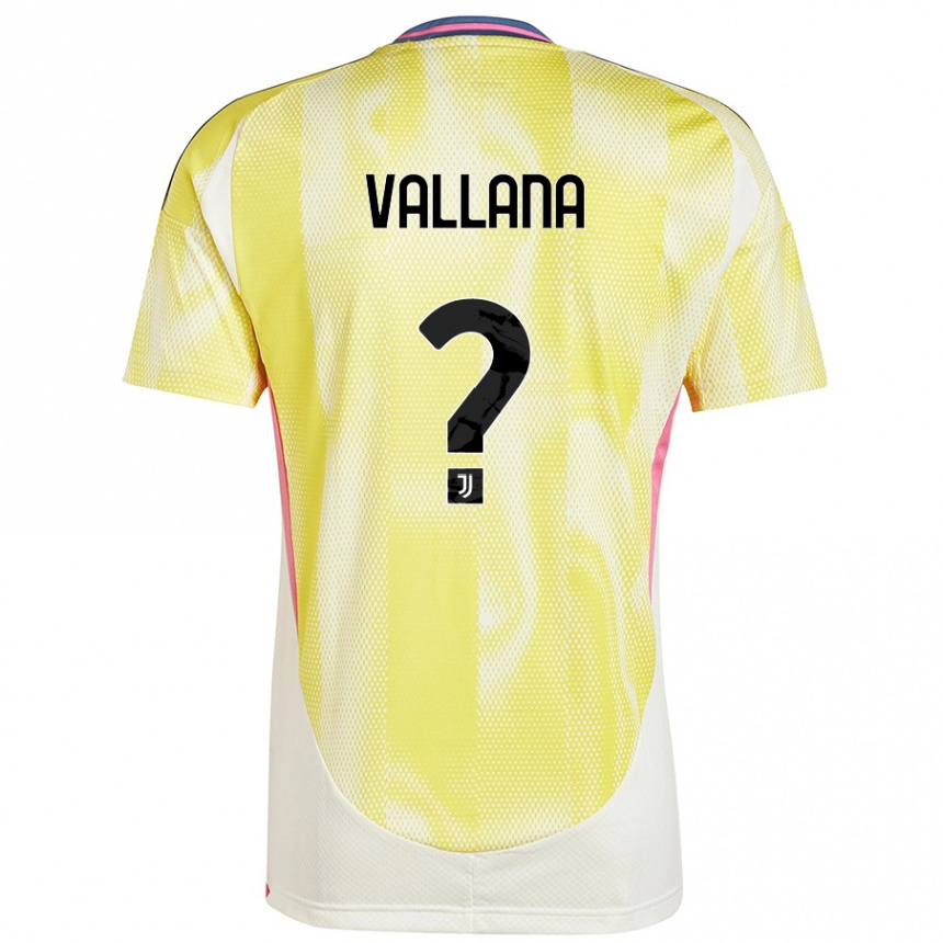 Kids Football Edoardo Vallana #0 Solar Yellow Away Jersey 2024/25 T-Shirt Canada