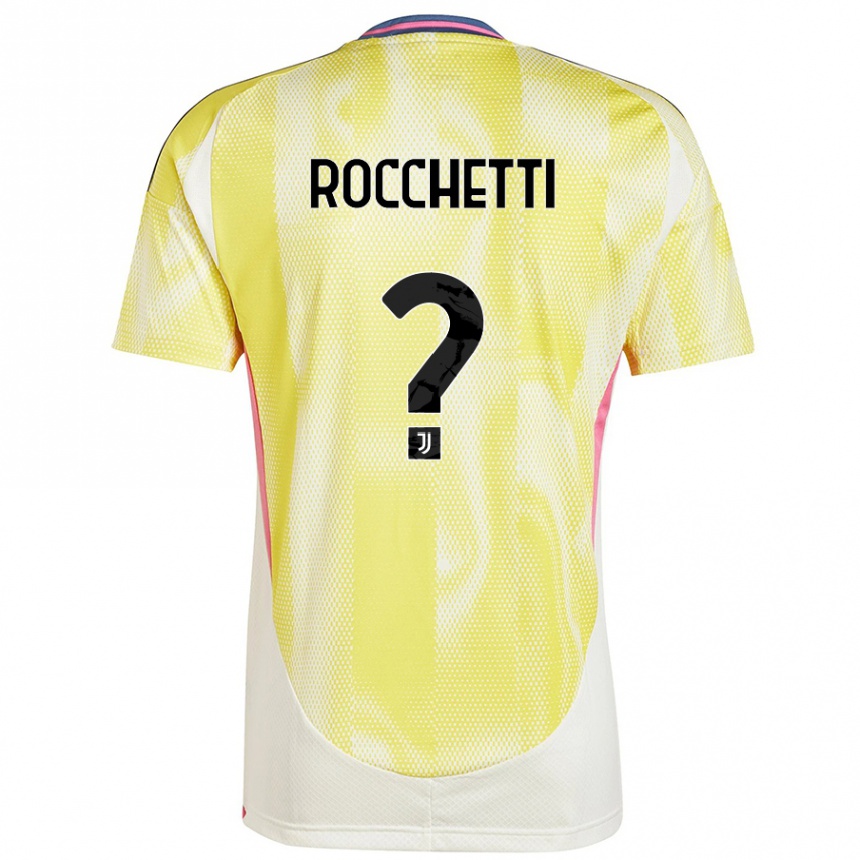 Kids Football Edoardo Rocchetti #0 Solar Yellow Away Jersey 2024/25 T-Shirt Canada