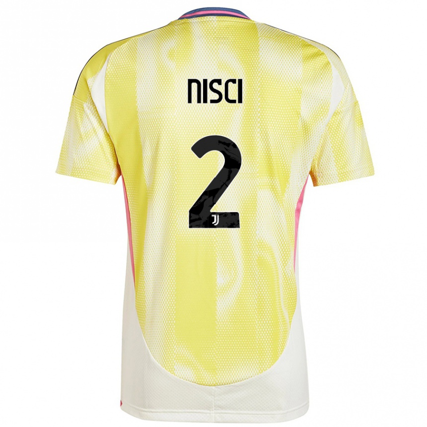 Kids Football Alessandro Nisci #2 Solar Yellow Away Jersey 2024/25 T-Shirt Canada