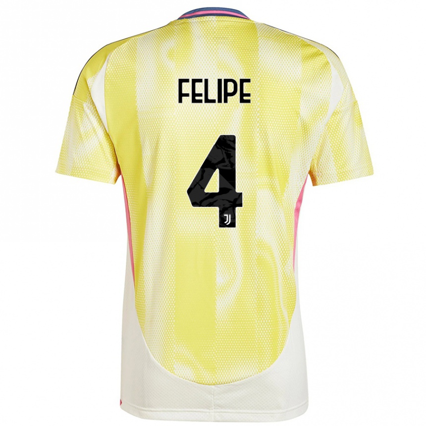 Kids Football Pedro Felipe #4 Solar Yellow Away Jersey 2024/25 T-Shirt Canada