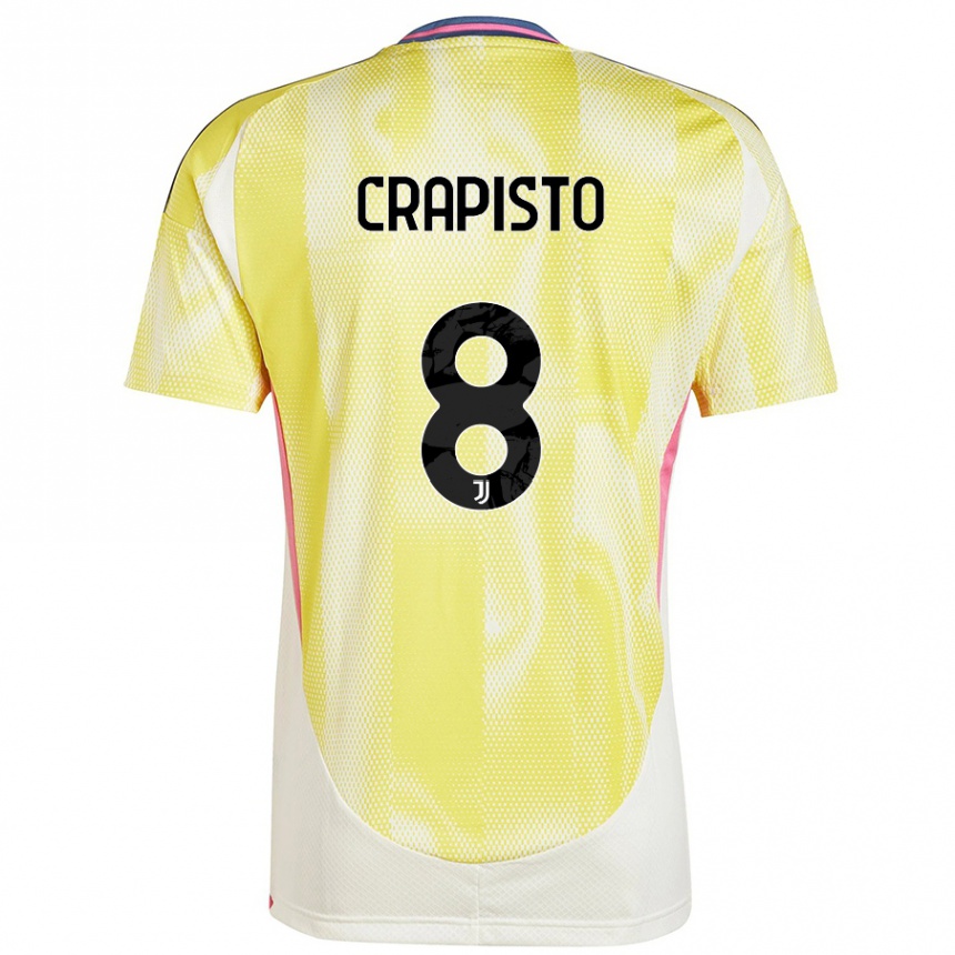 Kids Football Francesco Crapisto #8 Solar Yellow Away Jersey 2024/25 T-Shirt Canada