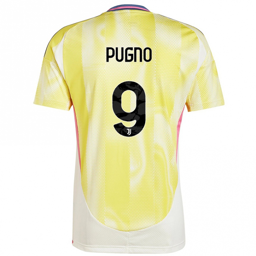 Kids Football Diego Pugno #9 Solar Yellow Away Jersey 2024/25 T-Shirt Canada