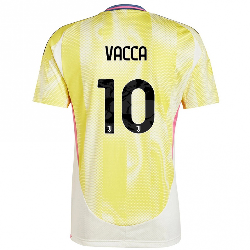 Kids Football Alessio Vacca #10 Solar Yellow Away Jersey 2024/25 T-Shirt Canada