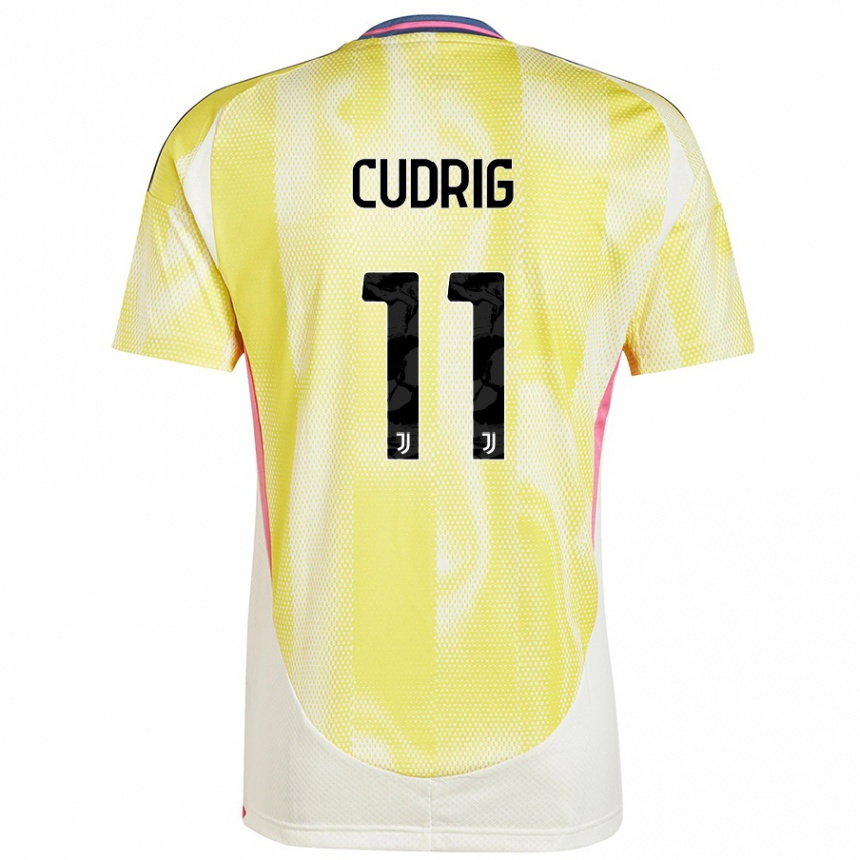 Kids Football Nicolò Cudrig #11 Solar Yellow Away Jersey 2024/25 T-Shirt Canada