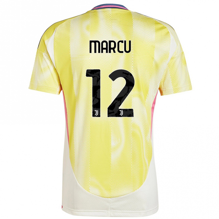 Kids Football Alessio Marcu #12 Solar Yellow Away Jersey 2024/25 T-Shirt Canada