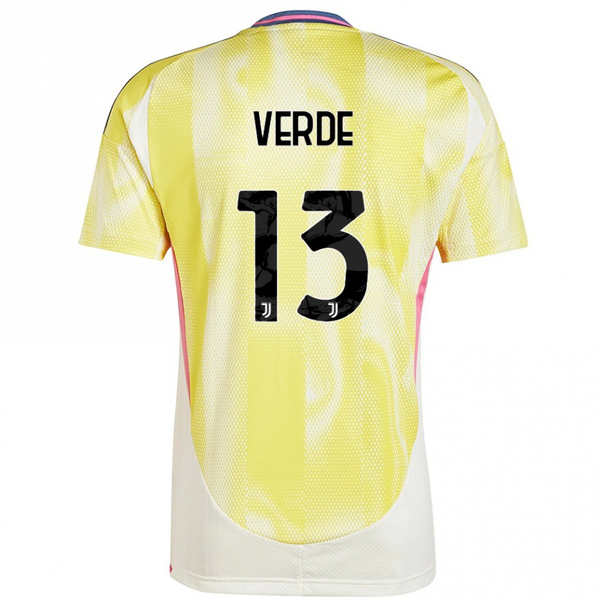 Kids Football Francesco Verde #13 Solar Yellow Away Jersey 2024/25 T-Shirt Canada