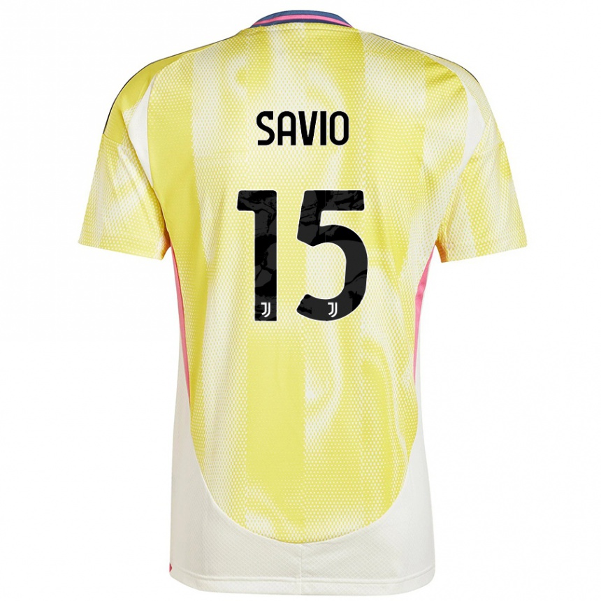 Kids Football Federico Savio #15 Solar Yellow Away Jersey 2024/25 T-Shirt Canada