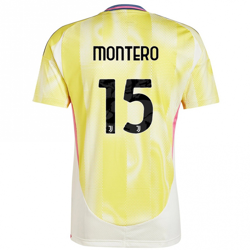 Kids Football Alfonso Montero #15 Solar Yellow Away Jersey 2024/25 T-Shirt Canada