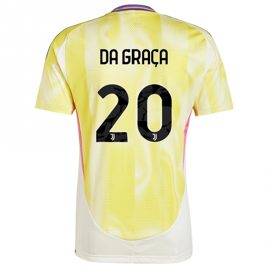 Kids Football Cosimo Da Graça #20 Solar Yellow Away Jersey 2024/25 T-Shirt Canada