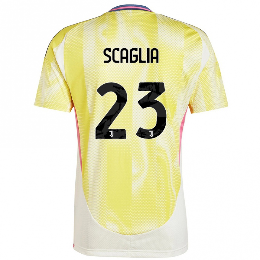 Kids Football Filippo Scaglia #23 Solar Yellow Away Jersey 2024/25 T-Shirt Canada