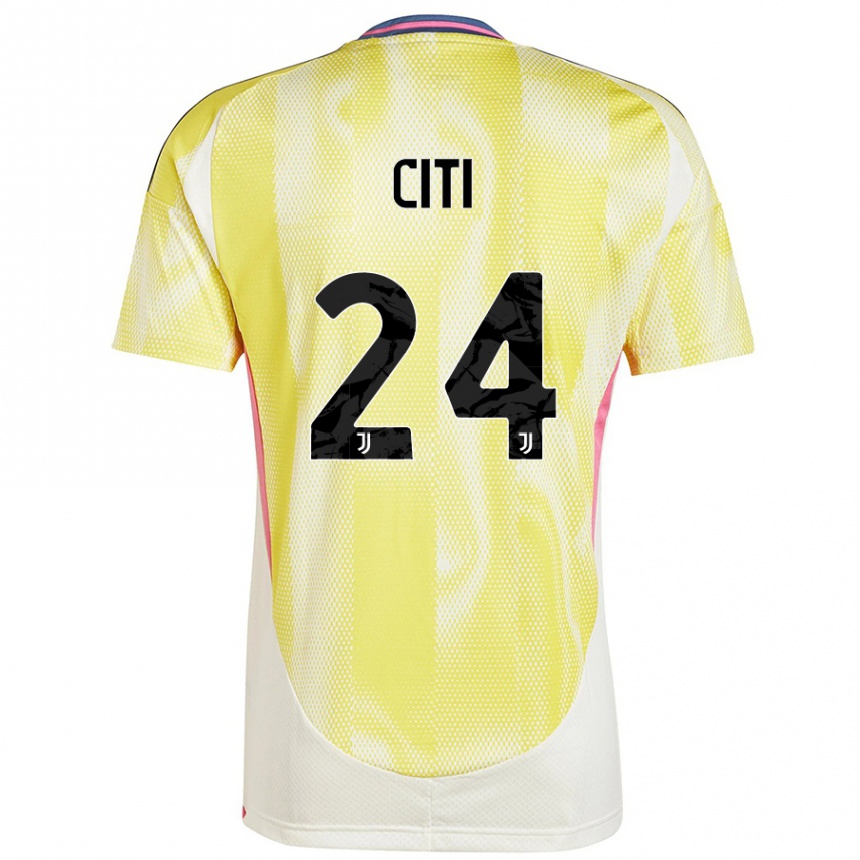 Kids Football Alessandro Citi #24 Solar Yellow Away Jersey 2024/25 T-Shirt Canada