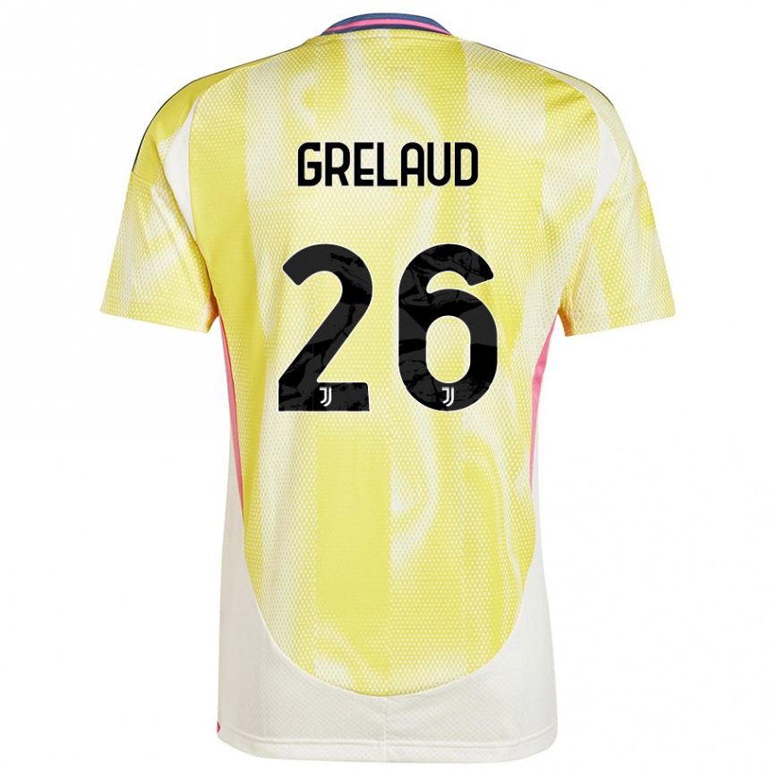 Kids Football Josue Grelaud #26 Solar Yellow Away Jersey 2024/25 T-Shirt Canada