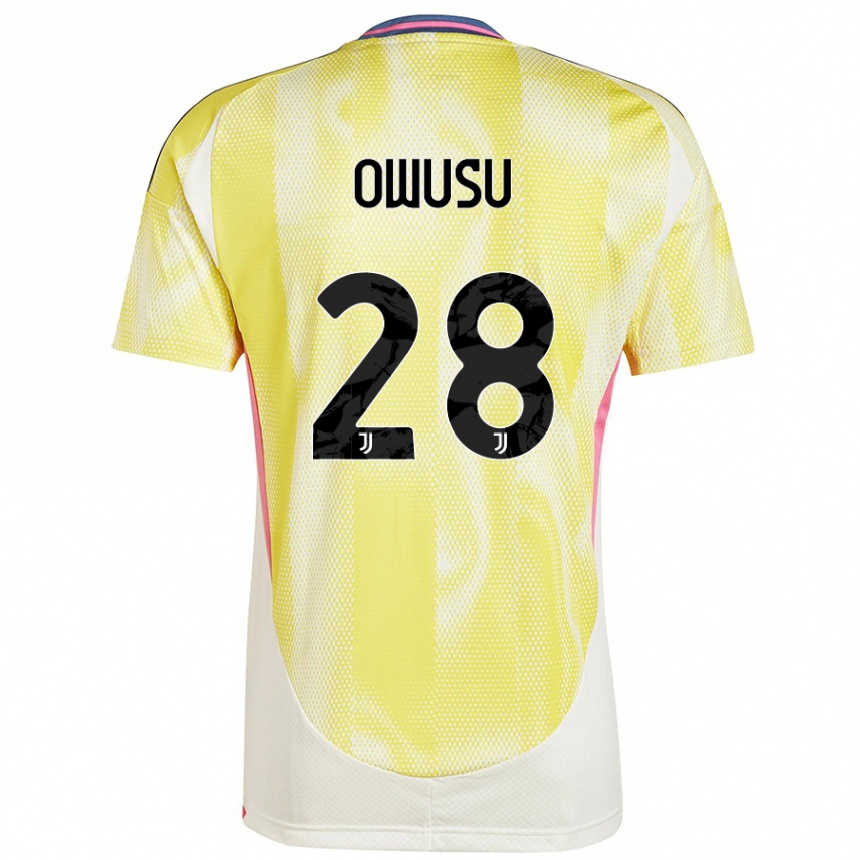 Kids Football Augusto Owusu #28 Solar Yellow Away Jersey 2024/25 T-Shirt Canada