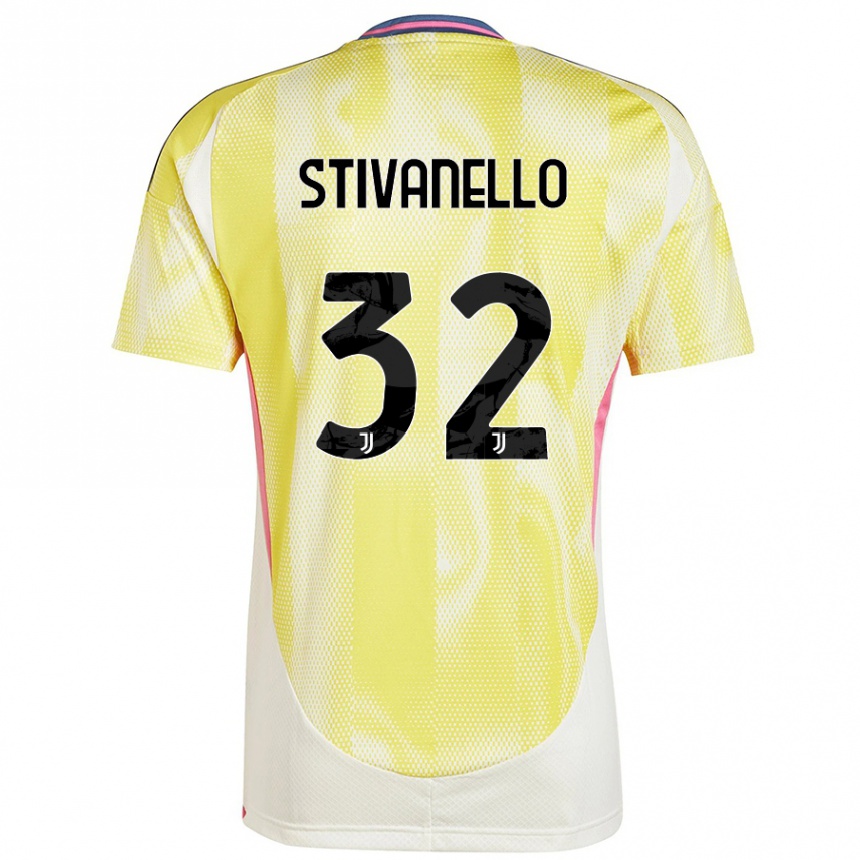 Kids Football Riccardo Stivanello #32 Solar Yellow Away Jersey 2024/25 T-Shirt Canada