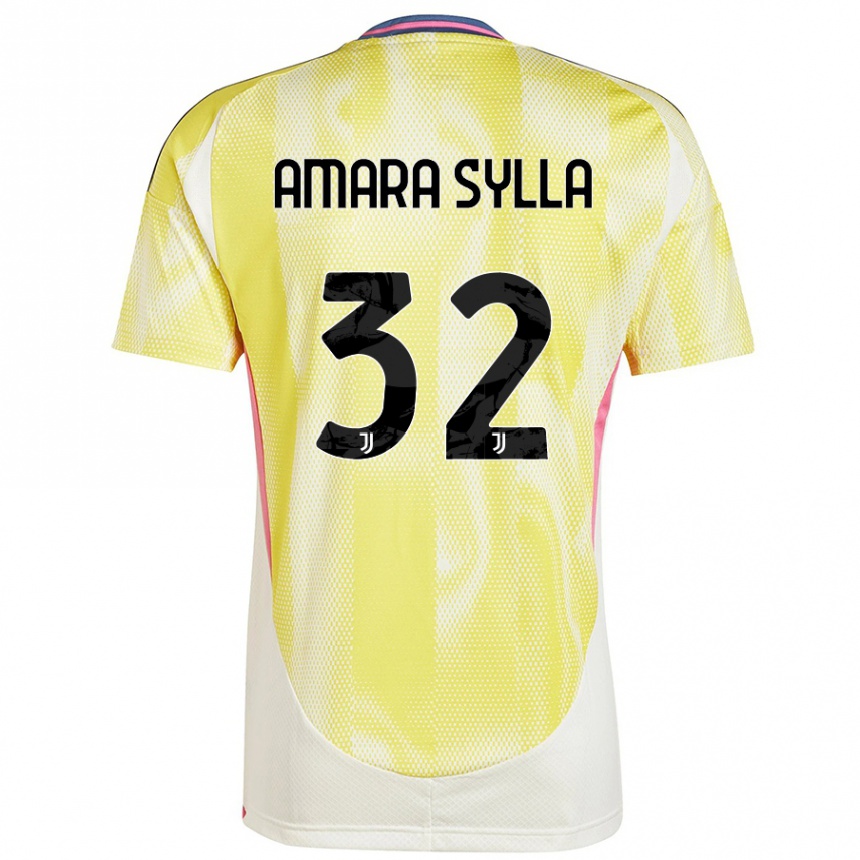 Kids Football Idris Amara Sylla #32 Solar Yellow Away Jersey 2024/25 T-Shirt Canada