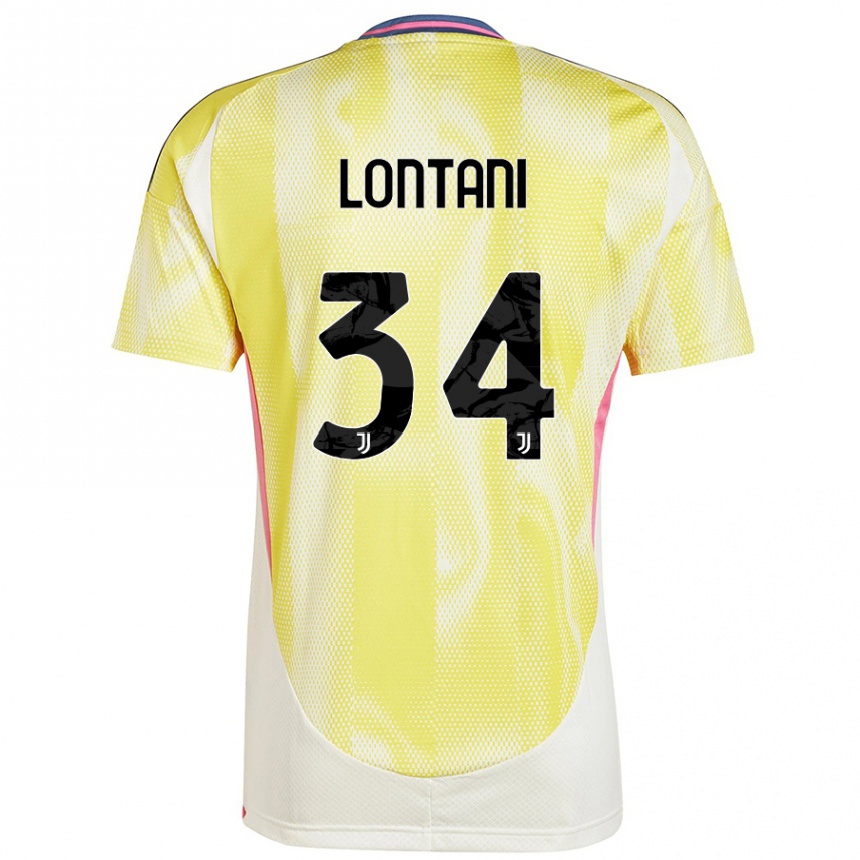 Kids Football Matteo Lontani #34 Solar Yellow Away Jersey 2024/25 T-Shirt Canada