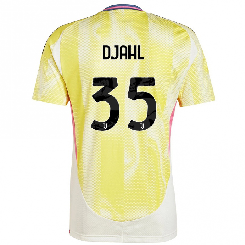 Kids Football Rayan Djahl #35 Solar Yellow Away Jersey 2024/25 T-Shirt Canada