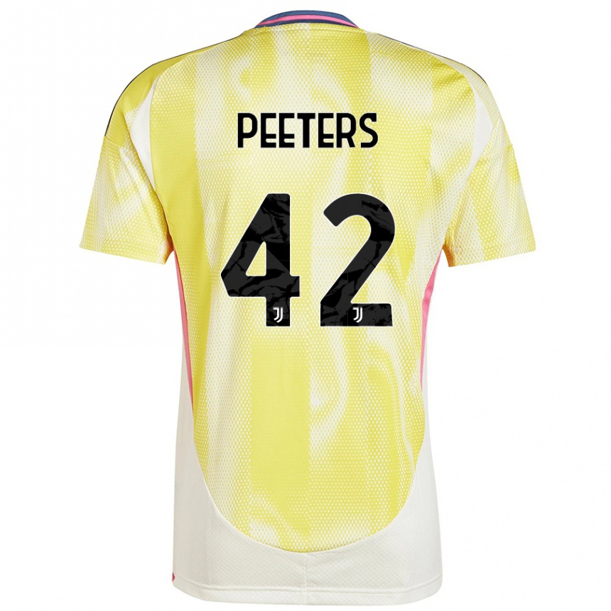 Kids Football Daouda Peeters #42 Solar Yellow Away Jersey 2024/25 T-Shirt Canada