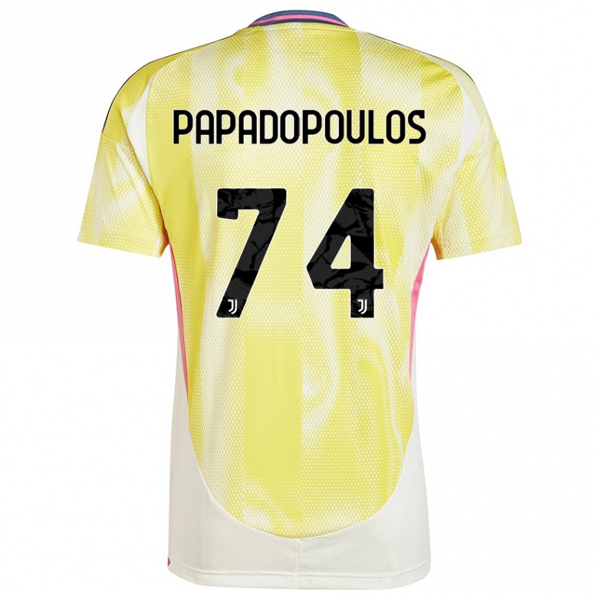 Kids Football Christos Papadopoulos #74 Solar Yellow Away Jersey 2024/25 T-Shirt Canada