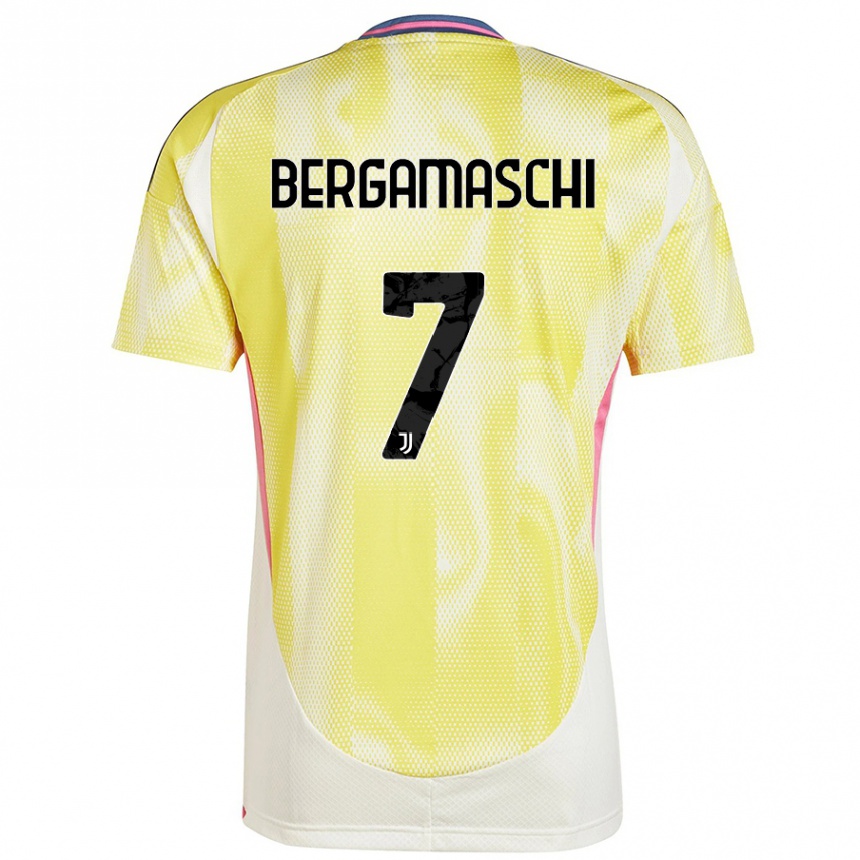 Kids Football Valentina Bergamaschi #7 Solar Yellow Away Jersey 2024/25 T-Shirt Canada