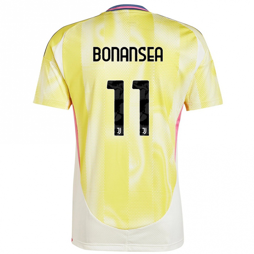 Enfant Football Maillot Barbara Bonansea #11 Jaune Solaire Tenues Extérieur 2024/25 Canada