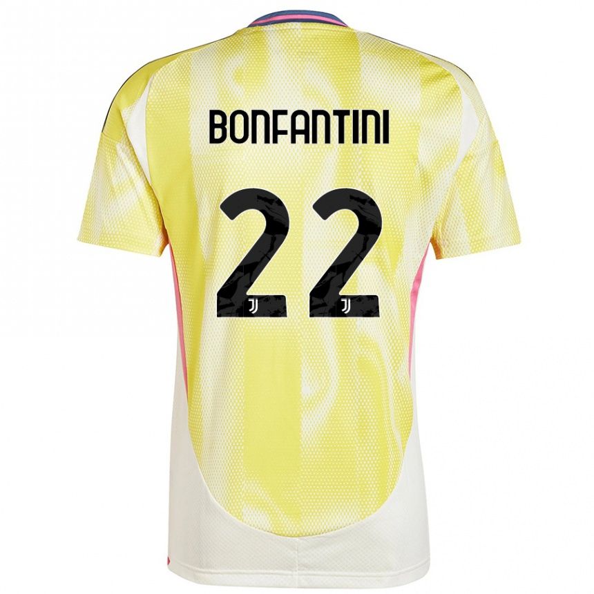 Kids Football Agnese Bonfantini #22 Solar Yellow Away Jersey 2024/25 T-Shirt Canada