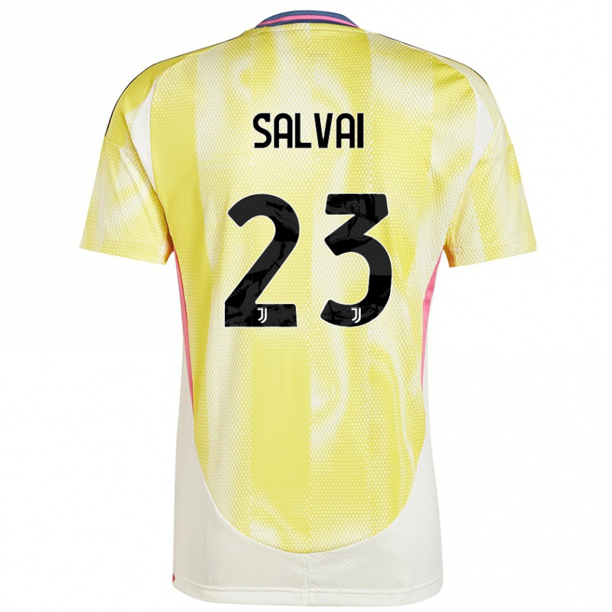 Kids Football Cecilia Salvai #23 Solar Yellow Away Jersey 2024/25 T-Shirt Canada