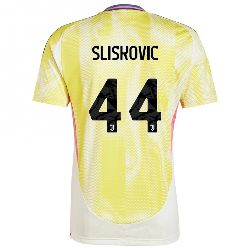 Kids Football Gloria Slišković #44 Solar Yellow Away Jersey 2024/25 T-Shirt Canada