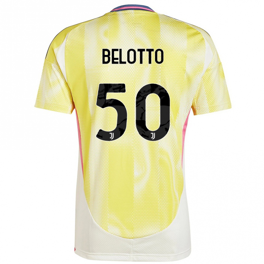 Kids Football Soledad Belotto #50 Solar Yellow Away Jersey 2024/25 T-Shirt Canada