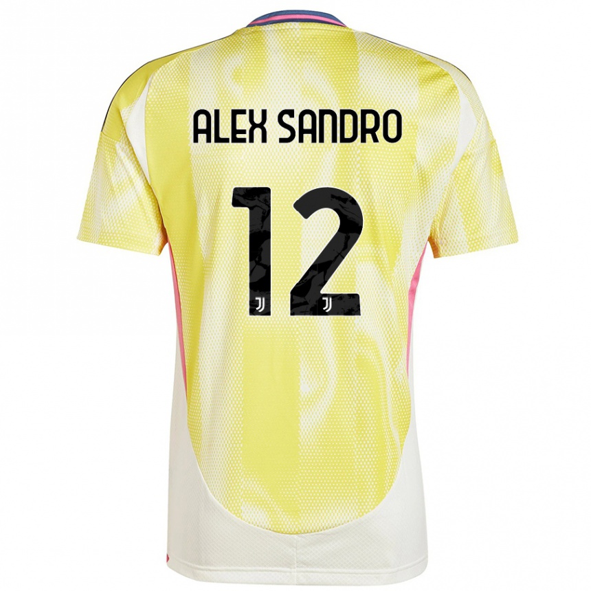 Kids Football Alex Sandro #12 Solar Yellow Away Jersey 2024/25 T-Shirt Canada