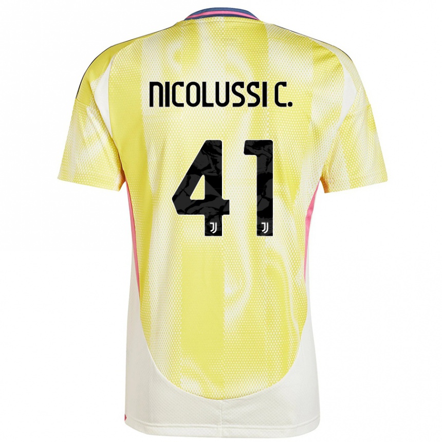 Kids Football Hans Nicolussi Caviglia #41 Solar Yellow Away Jersey 2024/25 T-Shirt Canada