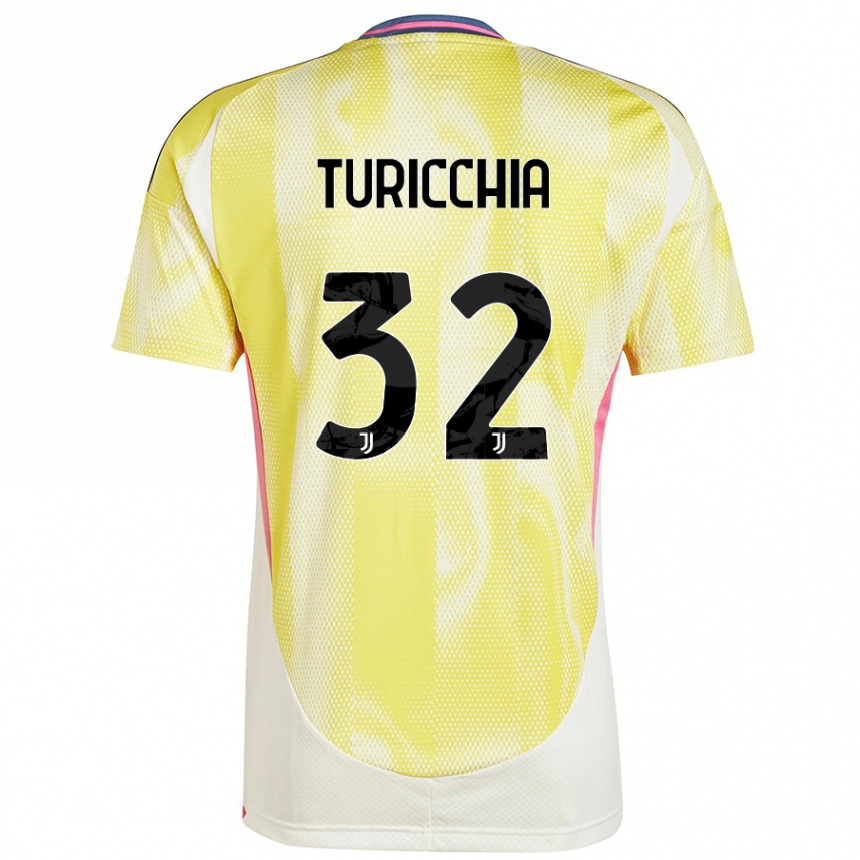 Kids Football Riccardo Turicchia #32 Solar Yellow Away Jersey 2024/25 T-Shirt Canada