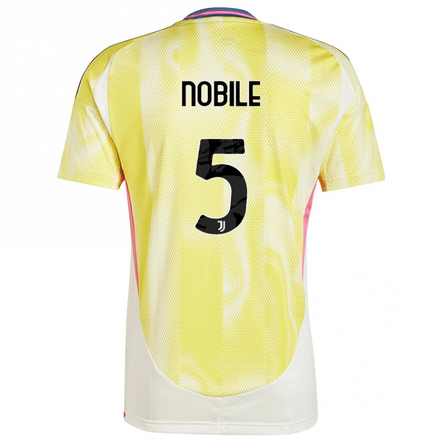 Kids Football Riccardo Nobile #5 Solar Yellow Away Jersey 2024/25 T-Shirt Canada