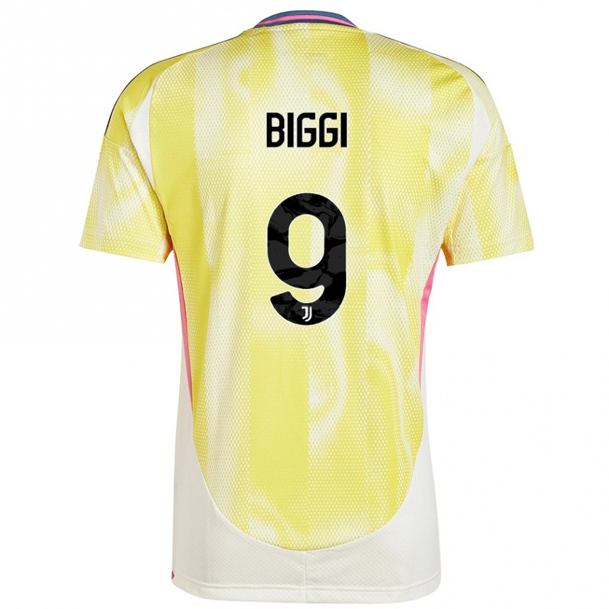 Kids Football Silvano Biggi #9 Solar Yellow Away Jersey 2024/25 T-Shirt Canada