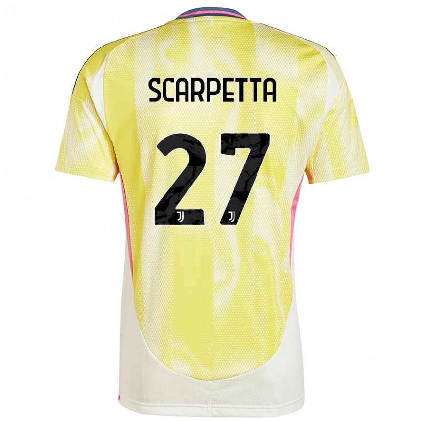 Kids Football Jacopo Scarpetta #27 Solar Yellow Away Jersey 2024/25 T-Shirt Canada