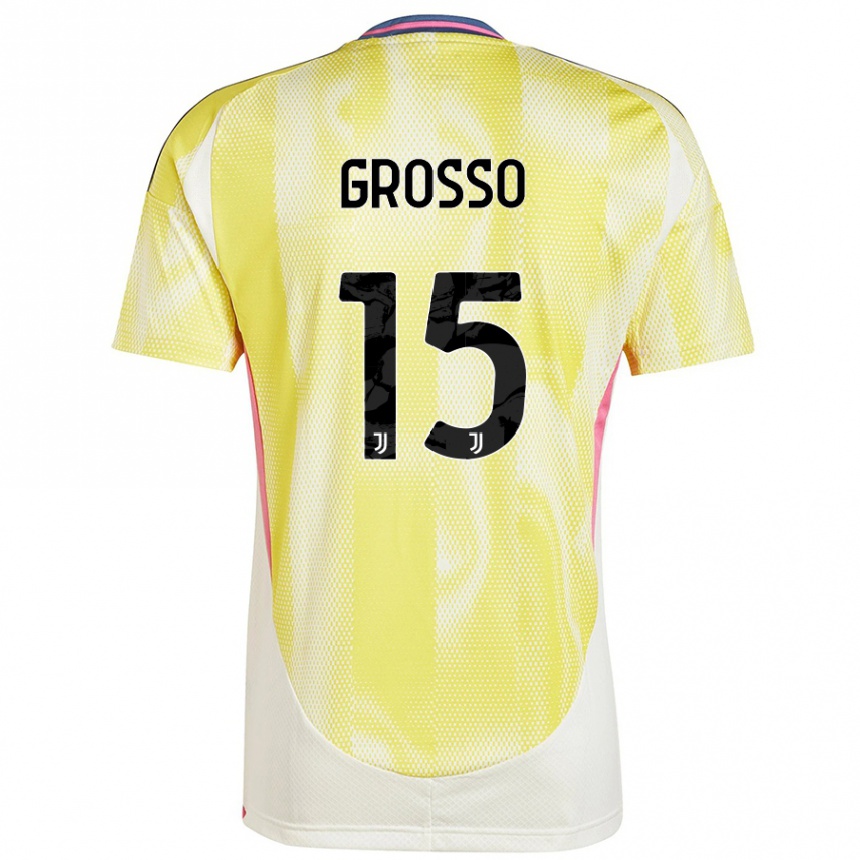 Enfant Football Maillot Julia Grosso #15 Jaune Solaire Tenues Extérieur 2024/25 Canada