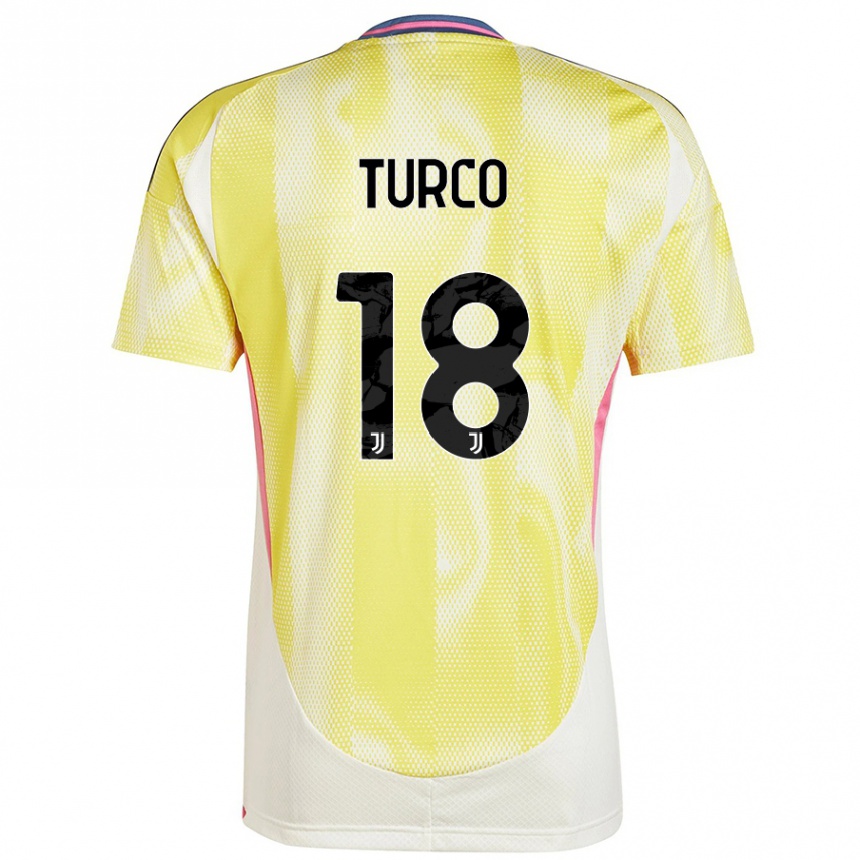 Kids Football Nicolo Turco #18 Solar Yellow Away Jersey 2024/25 T-Shirt Canada