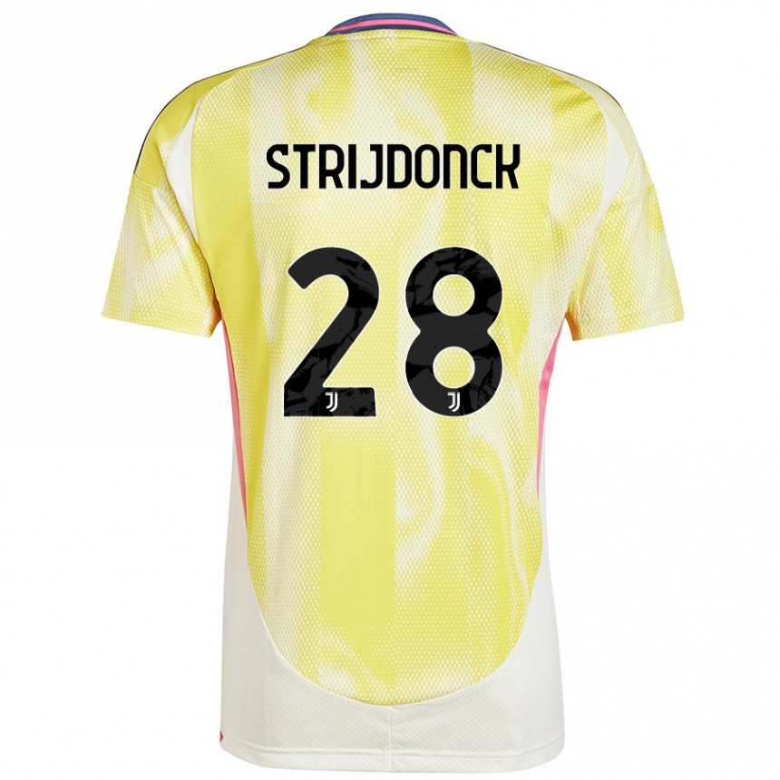 Kids Football Bayron Strijdonck #28 Solar Yellow Away Jersey 2024/25 T-Shirt Canada