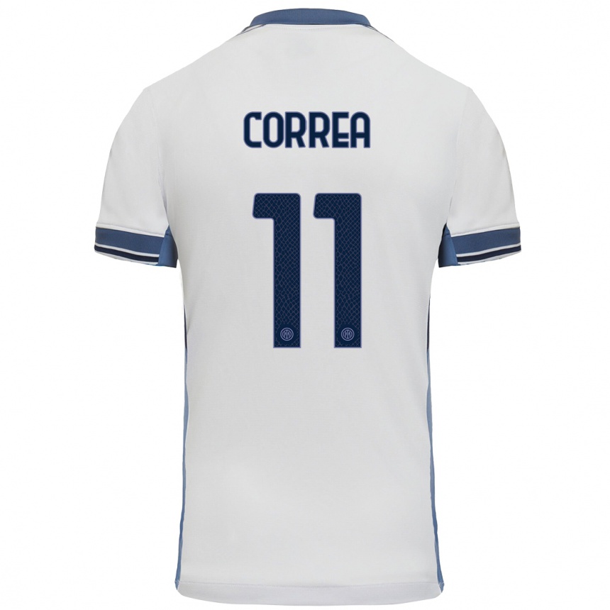 Enfant Football Maillot Joaquin Correa #11 Blanc Gris Tenues Extérieur 2024/25 Canada