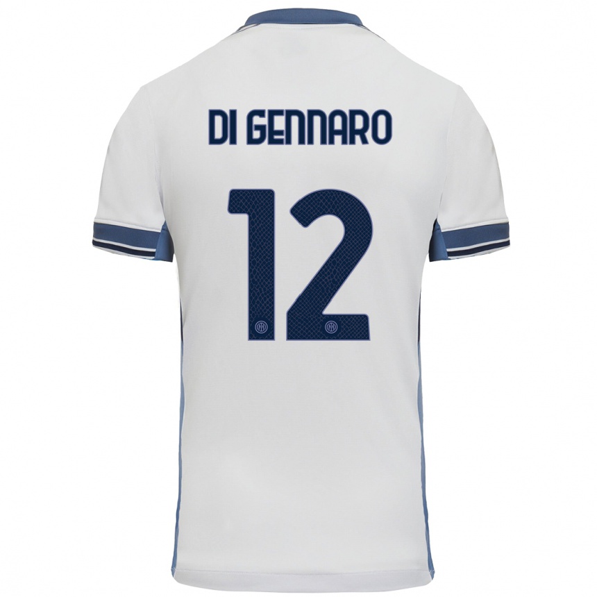 Kids Football Raffaele Di Gennaro #12 White Grey Away Jersey 2024/25 T-Shirt Canada